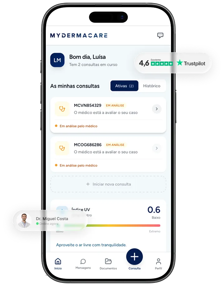 MyDermaCare-App mit aktiven Beratungen und Online-Dermatologen